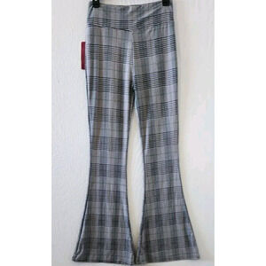 Womens size Medium Lightweight Bell Bottom Pants Plaid Grey by Santina